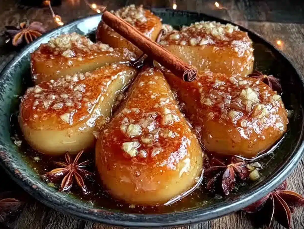 cinnamon vanilla canned pear halves - featured image
