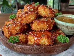 crispy air fryer honey mustard chicken nuggets - featured image