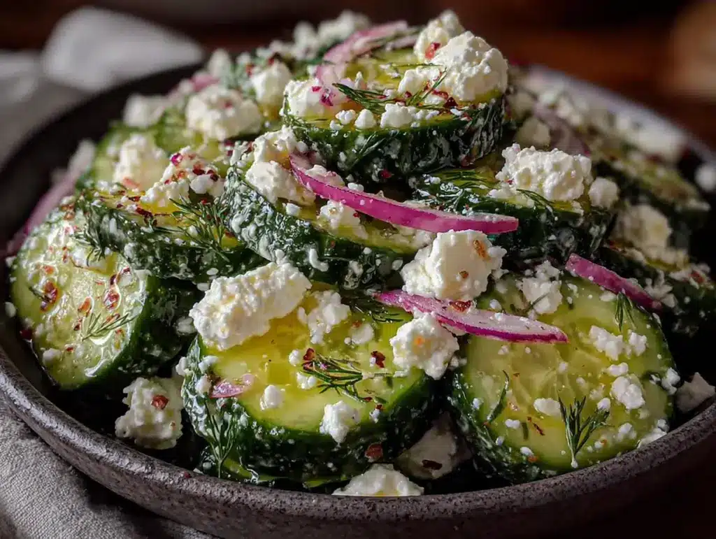 cucumber feta dill salad - featured image