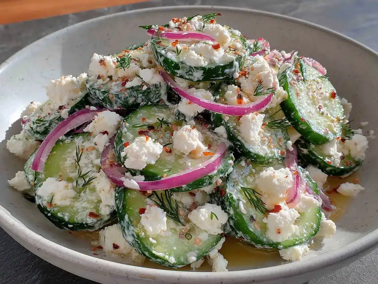 cucumber feta dill salad preparation steps