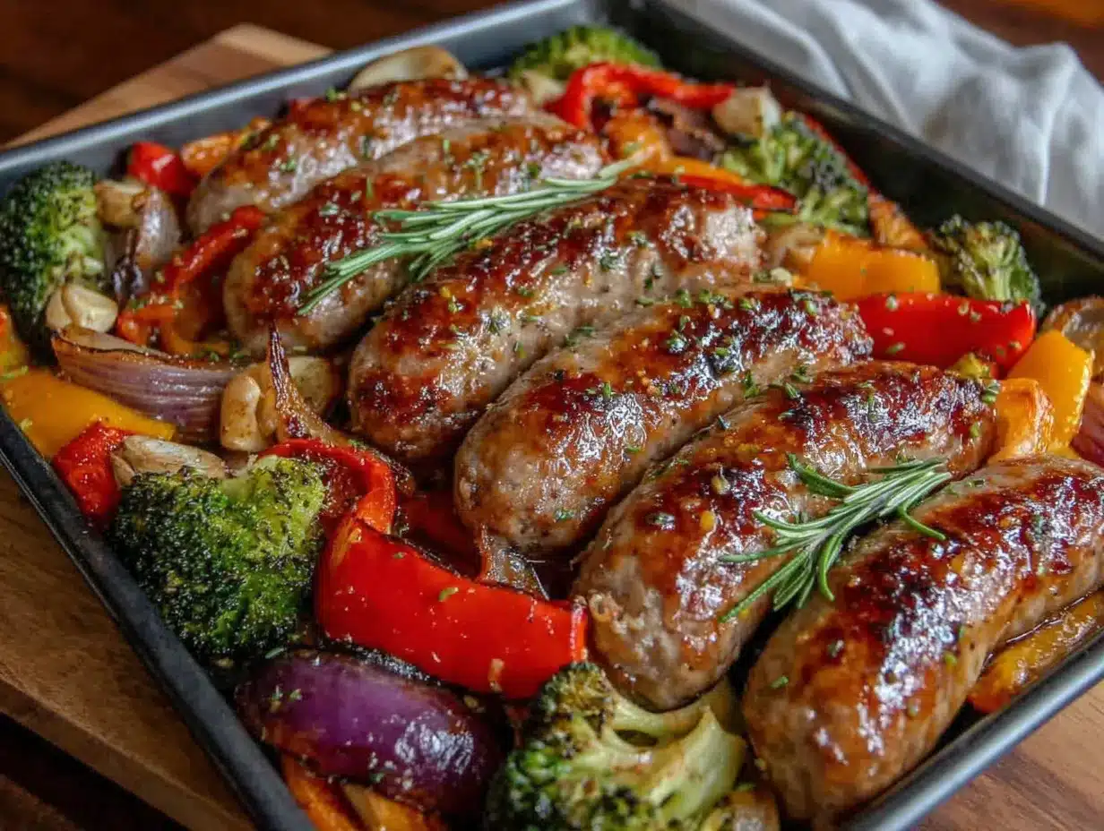 Easy 30-Minute Sheet Pan Sausage and Veggies Dinner preparation steps