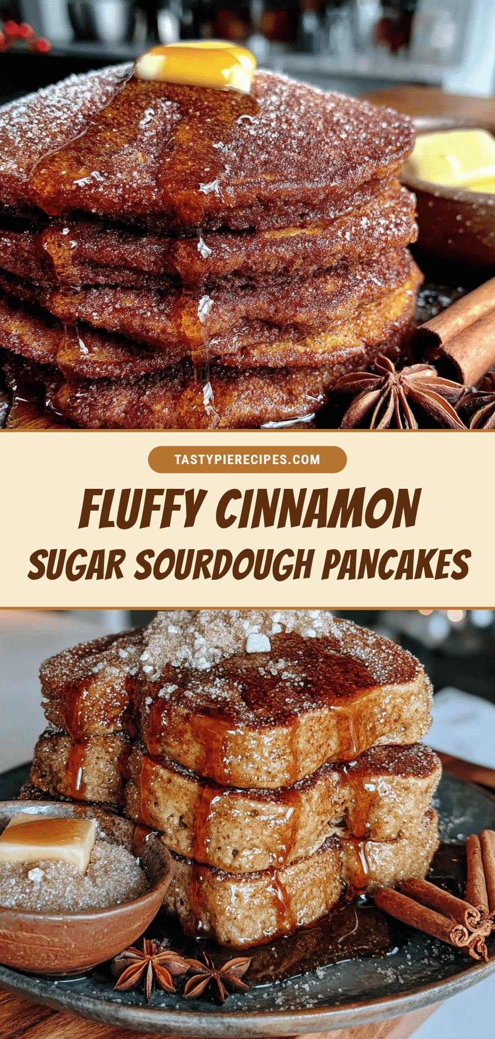 Fluffy Cinnamon Sugar Sourdough Discard Pancakes recipe