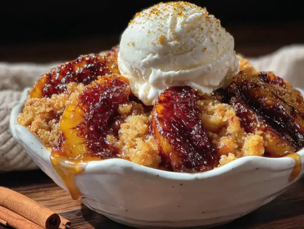 grilled peach cobbler - featured image