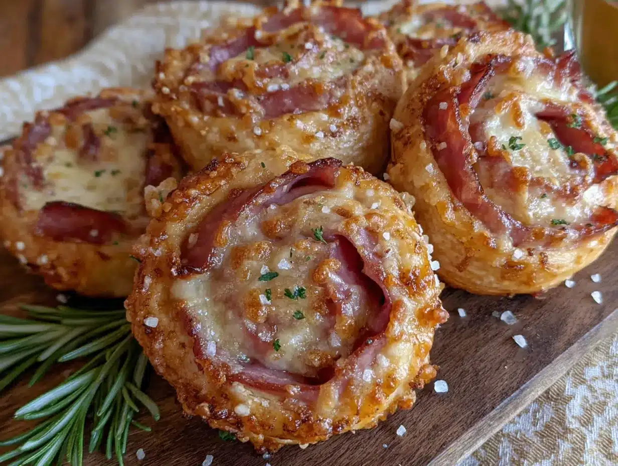 ham and cheese pretzel pinwheel bites preparation steps