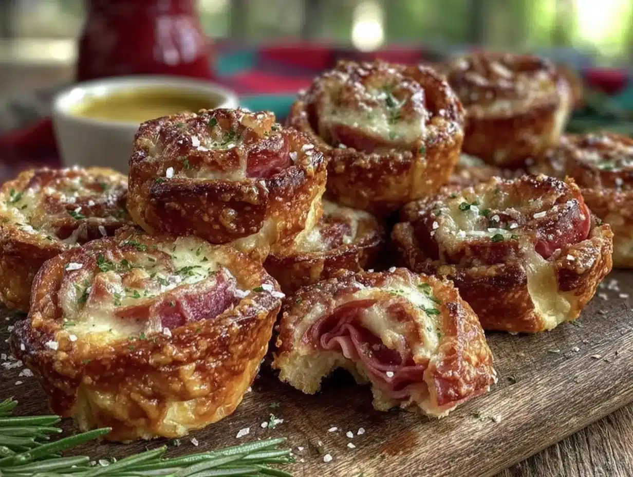 ham and cheese pretzel pinwheel bites - featured image