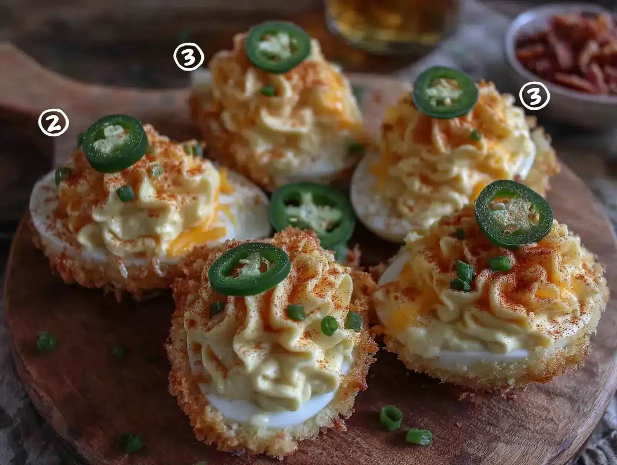 jalapeño popper deviled eggs preparation steps