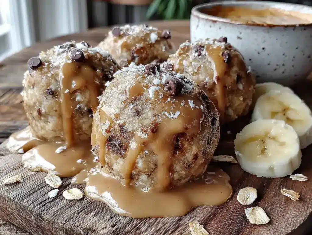no-bake peanut butter banana energy balls - featured image