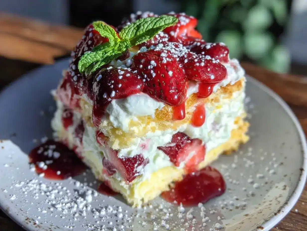 no-bake strawberry shortcake icebox cake preparation steps