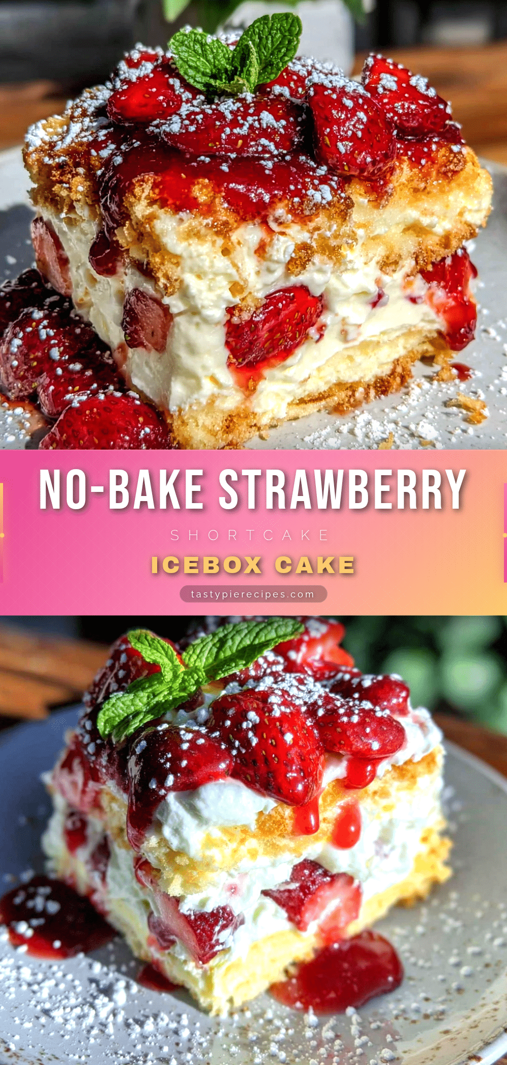 no-bake strawberry shortcake icebox cake recipe