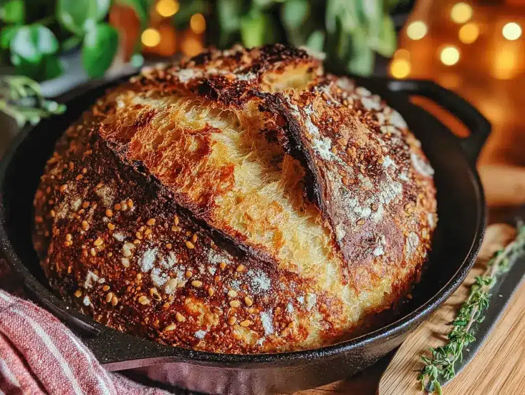 no-knead sourdough boule - featured image
