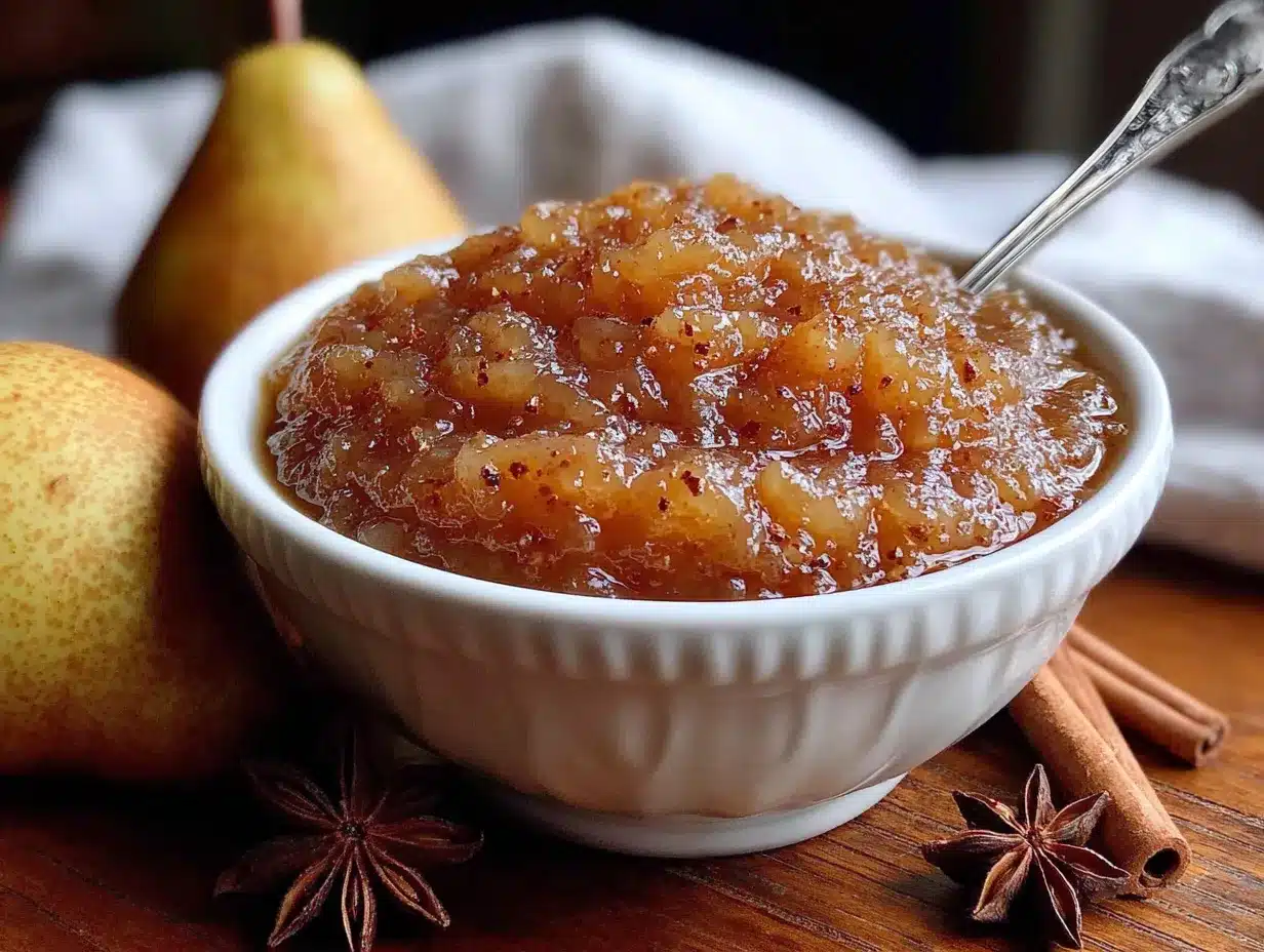 small batch spiced pear butter preparation steps